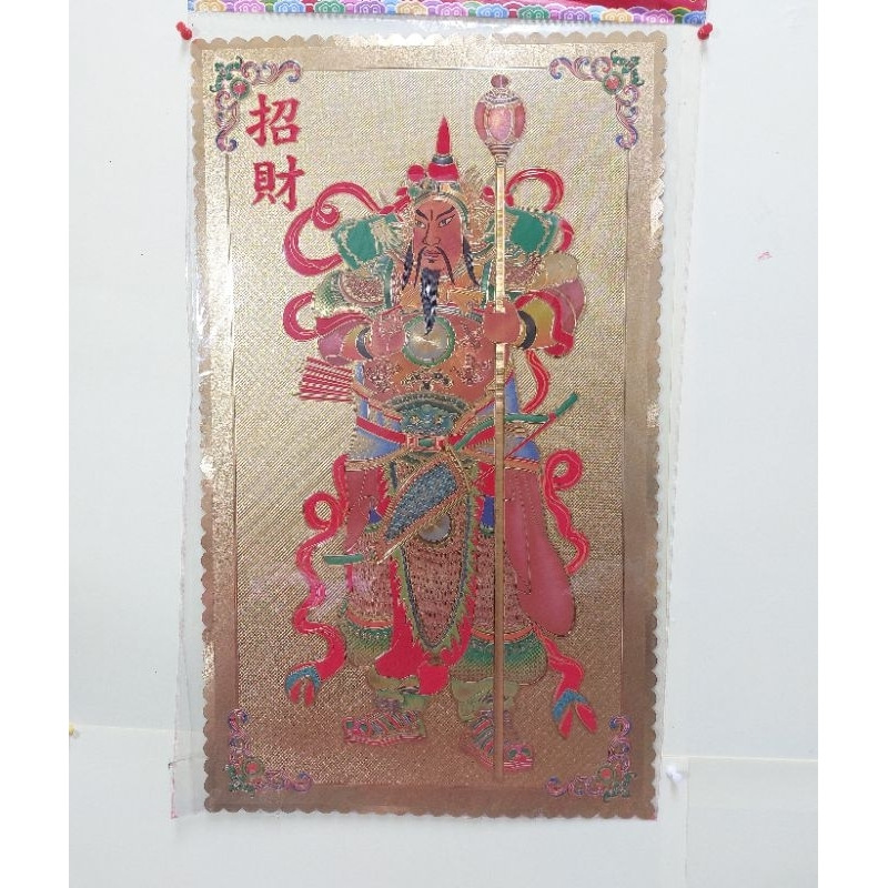 [洽興] 台灣現貨/  黃金金箔彩金 大門神 37.6X63.6 cm /過年 入宅 門神 春聯貼飾-細節圖3
