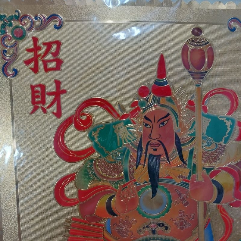 [洽興] 台灣現貨/  黃金金箔彩金 大門神 37.6X63.6 cm /過年 入宅 門神 春聯貼飾-細節圖5