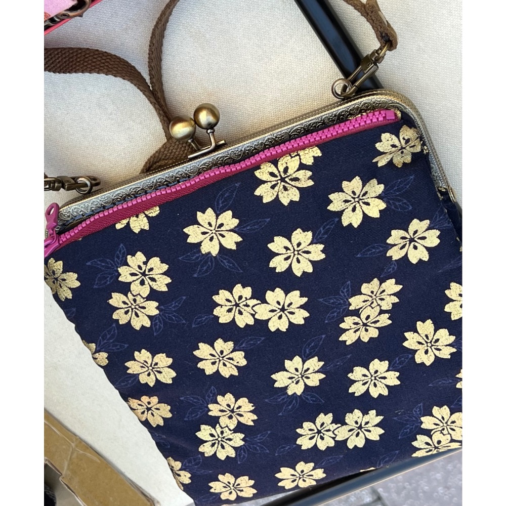 wusister手作坊大口金加拉鏈兩用包有附可調式背帶-細節圖3