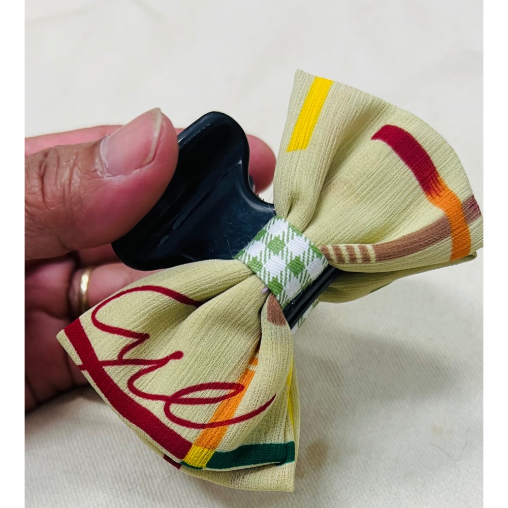 手作蝴蝶結布髮飾鯊魚夾-細節圖2