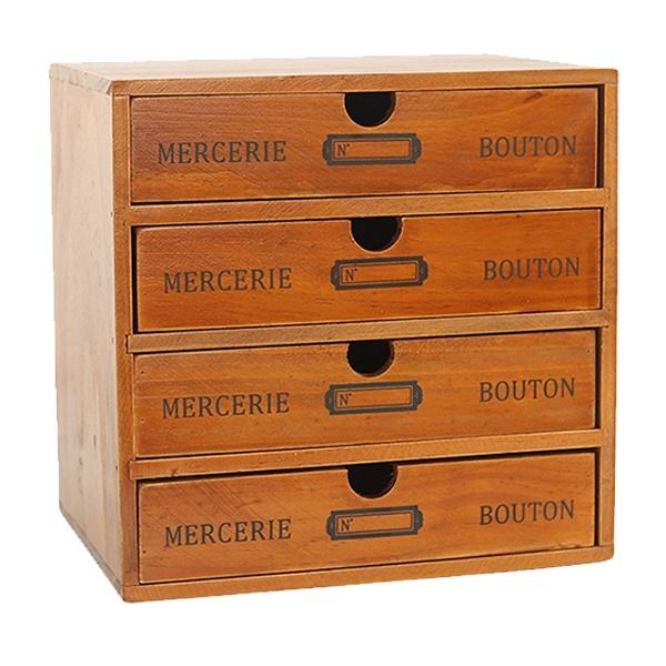 現貨 快速出貨 ｜ 木質收納櫃 收納箱 桌面收納盒 收納盒 辦公室抽屜式小櫃子 化妝品收納箱 復古收納櫃 木質復古櫃-細節圖5