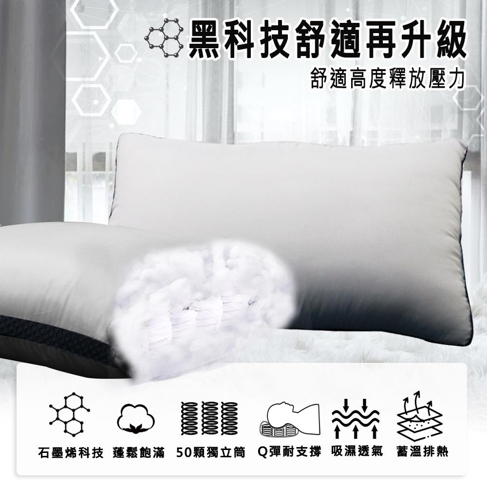 現貨 快速出貨 ｜ 石墨烯獨立筒枕 台灣製 獨立筒枕頭 枕頭 石墨烯枕 飯店枕 石墨烯 獨立筒枕-細節圖2