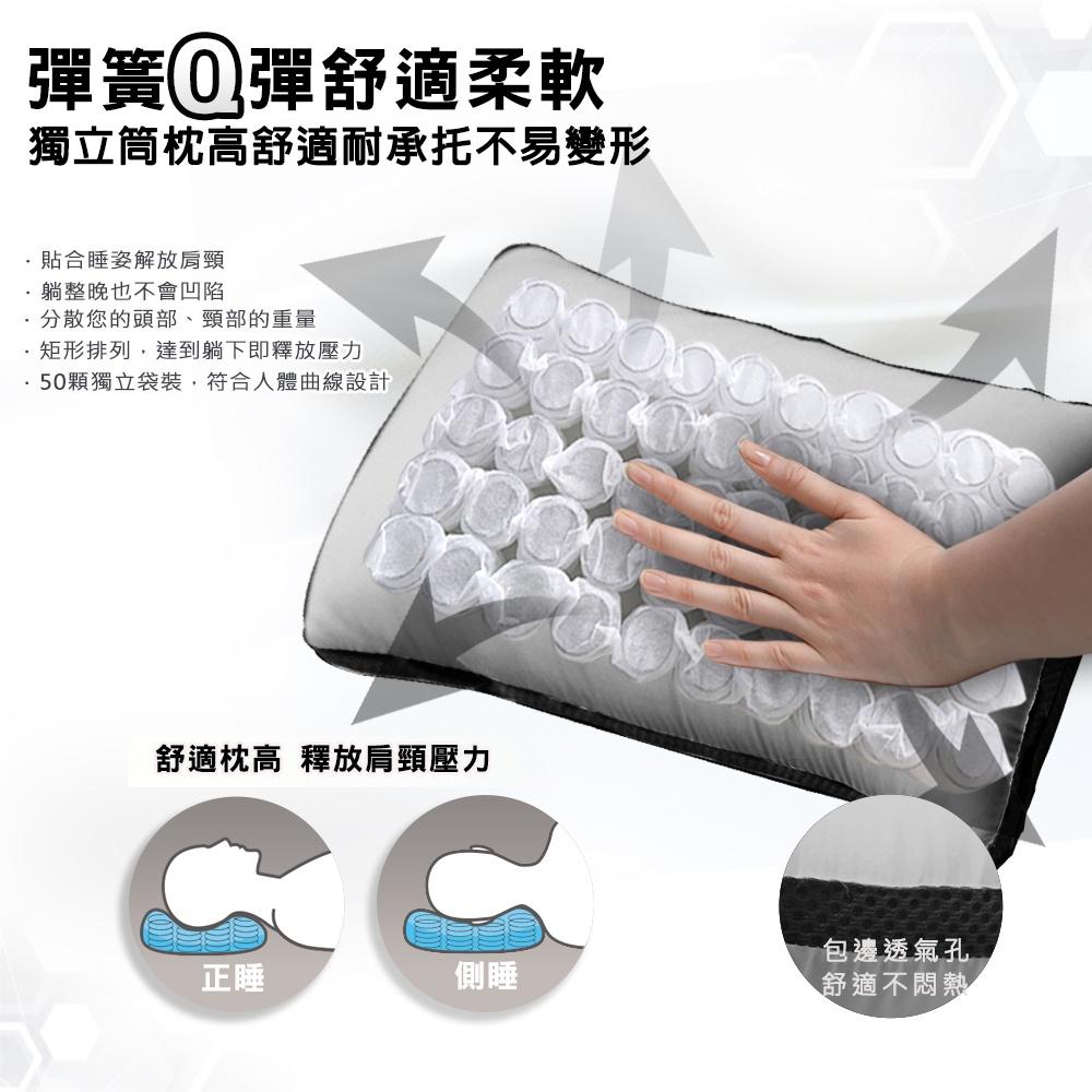 現貨 快速出貨 ｜ 石墨烯獨立筒枕 台灣製 獨立筒枕頭 枕頭 石墨烯枕 飯店枕 石墨烯 獨立筒枕-細節圖6