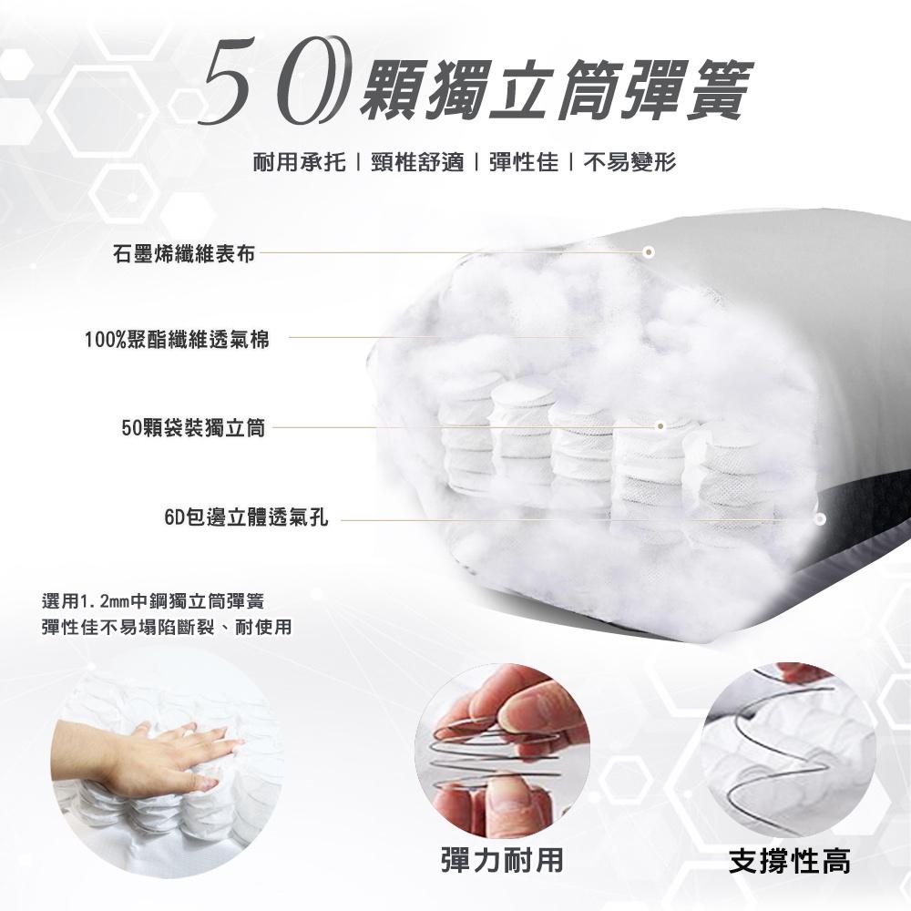 現貨 快速出貨 ｜ 石墨烯獨立筒枕 台灣製 獨立筒枕頭 枕頭 石墨烯枕 飯店枕 石墨烯 獨立筒枕-細節圖7