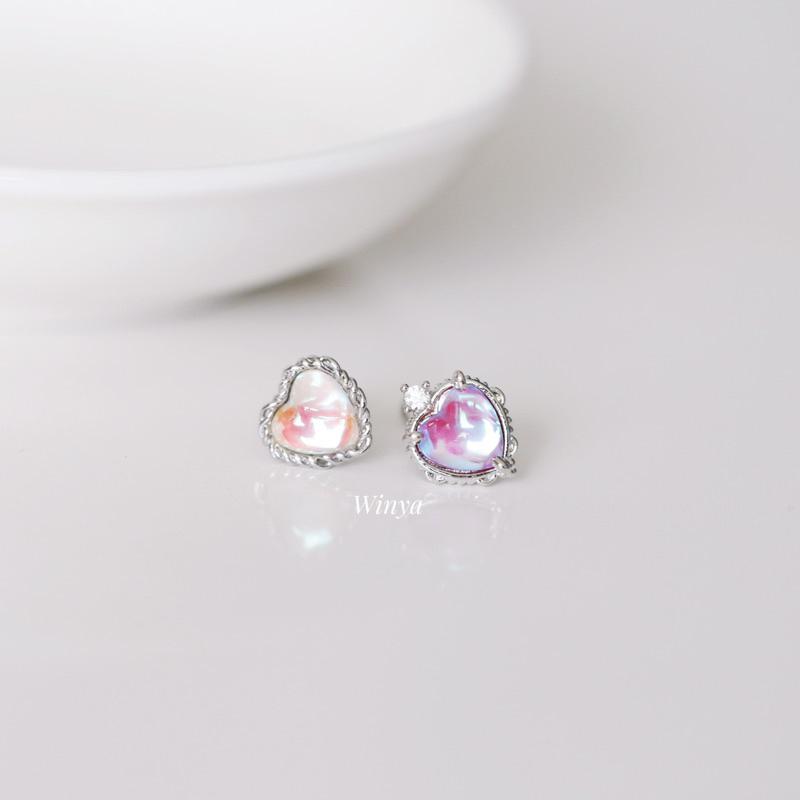 【Winya 韓國飾品 現貨 】正韓 🇰🇷 9款 亮彩 轉珠耳環 醫療鋼耳環 轉珠-細節圖2