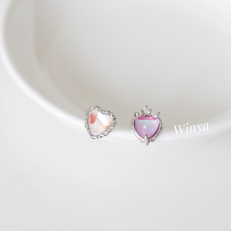 【Winya 韓國飾品 現貨 】正韓 🇰🇷 9款 亮彩 轉珠耳環 醫療鋼耳環 轉珠-細節圖3