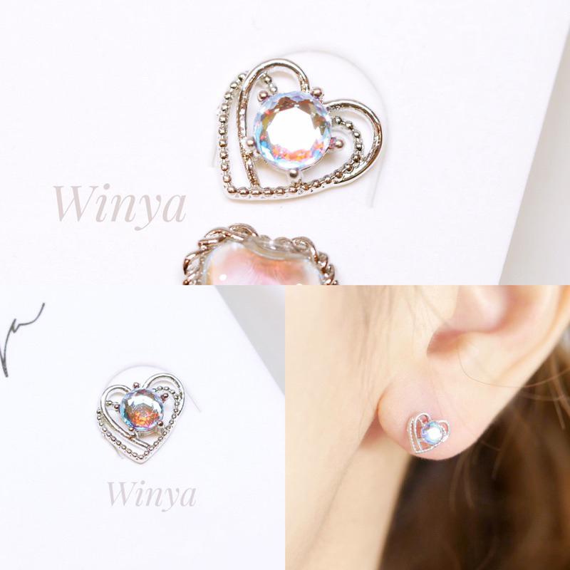 【Winya 韓國飾品 現貨 】正韓 🇰🇷 9款 亮彩 轉珠耳環 醫療鋼耳環 轉珠-細節圖6