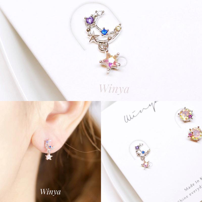 【Winya 韓國飾品 現貨 】正韓 🇰🇷 9款 亮彩 轉珠耳環 醫療鋼耳環 轉珠-細節圖7