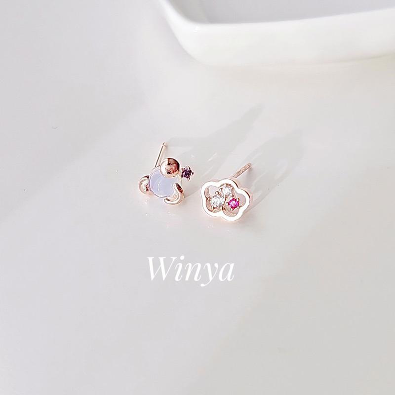 【Winya 韓國飾品 現貨 】正韓 小宇宙 耳環 星雲 星球 夾式耳環-細節圖2