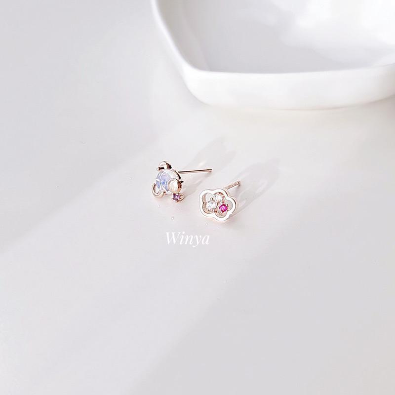 【Winya 韓國飾品 現貨 】正韓 小宇宙 耳環 星雲 星球 夾式耳環-細節圖3