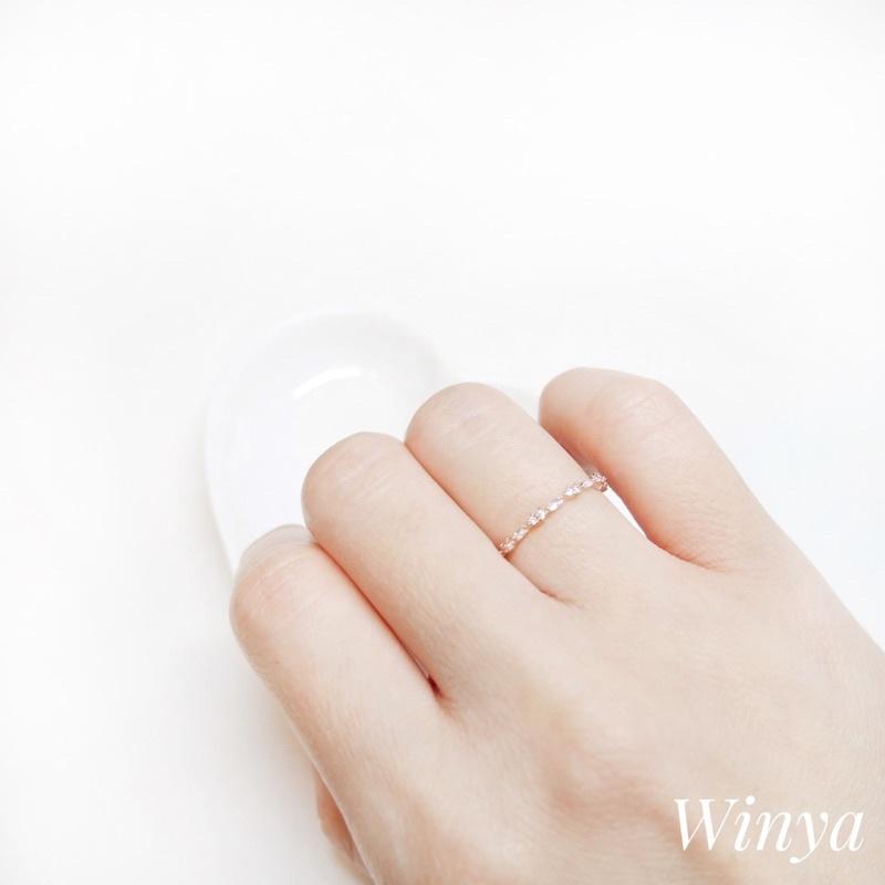 【winya 韓國飾品 現貨 】正韓 精緻 水晶 排鑽 戒指 水晶戒指 限量現貨-細節圖3