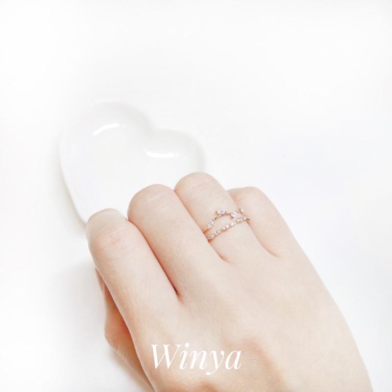 【winya 韓國飾品 現貨 】正韓 精緻 水晶 排鑽 戒指 水晶戒指 限量現貨-細節圖4
