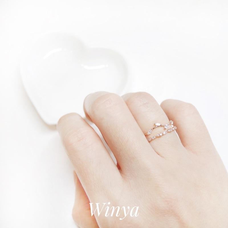 【winya 韓國飾品 現貨 】正韓 精緻 水晶 排鑽 戒指 水晶戒指 限量現貨-細節圖7