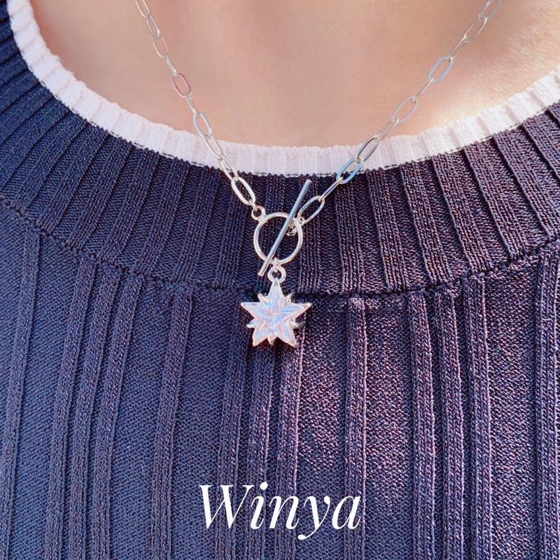 【Winya  韓國飾品 現貨 】正韓 星光 燦爛 OT扣 項鍊-細節圖2