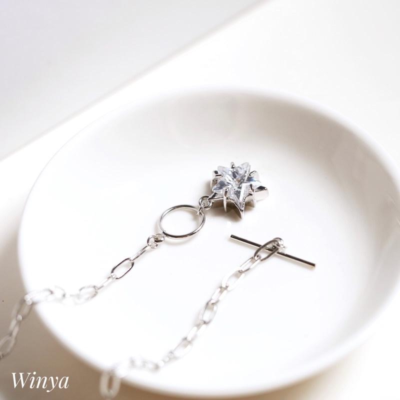 【Winya  韓國飾品 現貨 】正韓 星光 燦爛 OT扣 項鍊-細節圖4