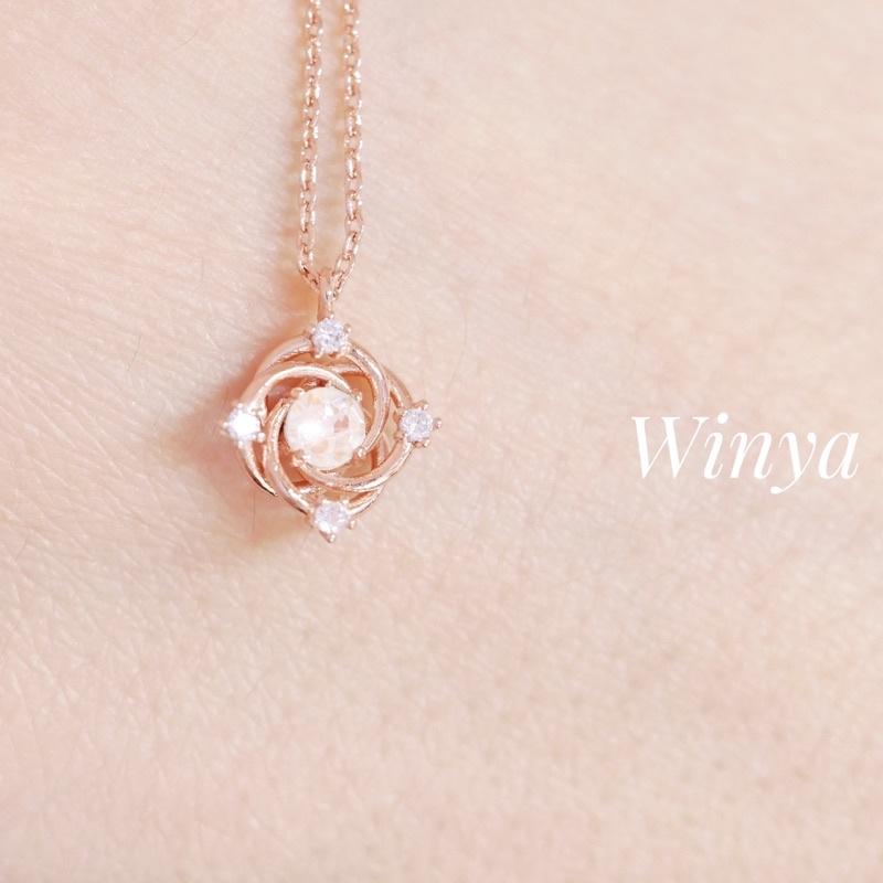 【winya 韓國飾品 現貨 】正韓  閃耀玫瑰之心項鍊 限量現貨-細節圖3
