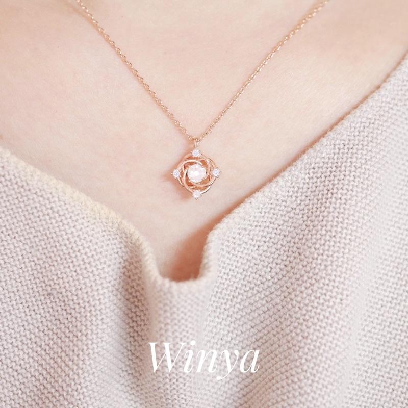 【winya 韓國飾品 現貨 】正韓  閃耀玫瑰之心項鍊 限量現貨-細節圖4