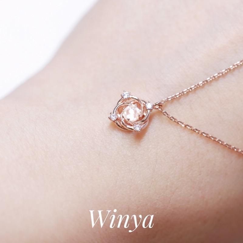 【winya 韓國飾品 現貨 】正韓  閃耀玫瑰之心項鍊 限量現貨-細節圖5
