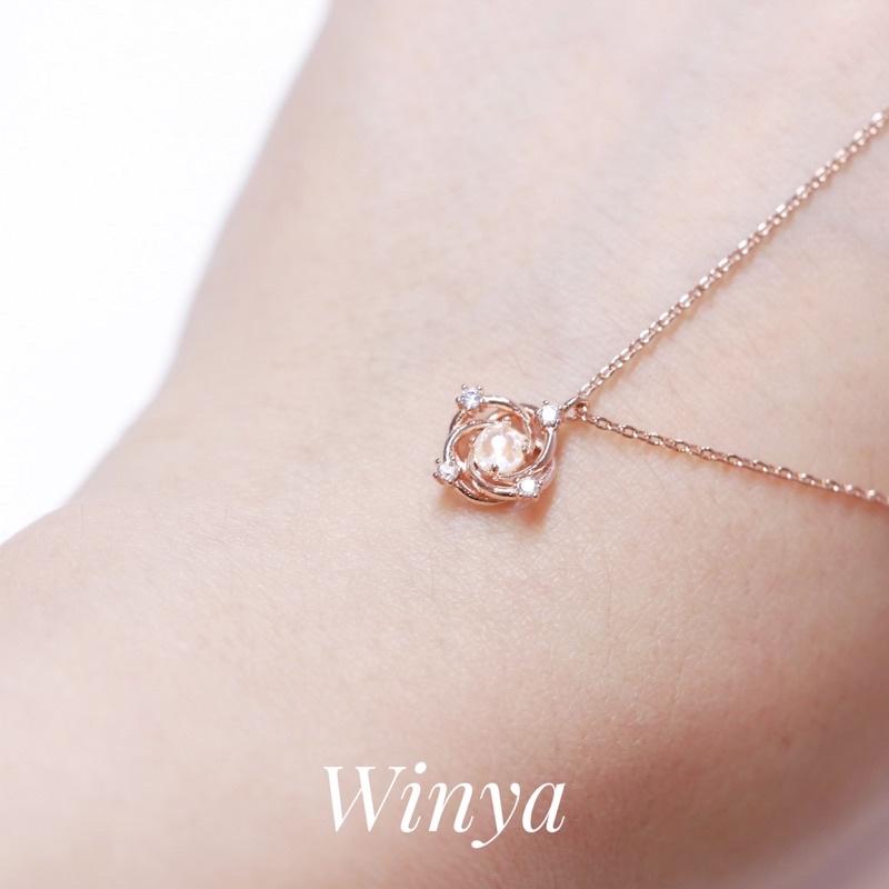 【winya 韓國飾品 現貨 】正韓  閃耀玫瑰之心項鍊 限量現貨-細節圖6
