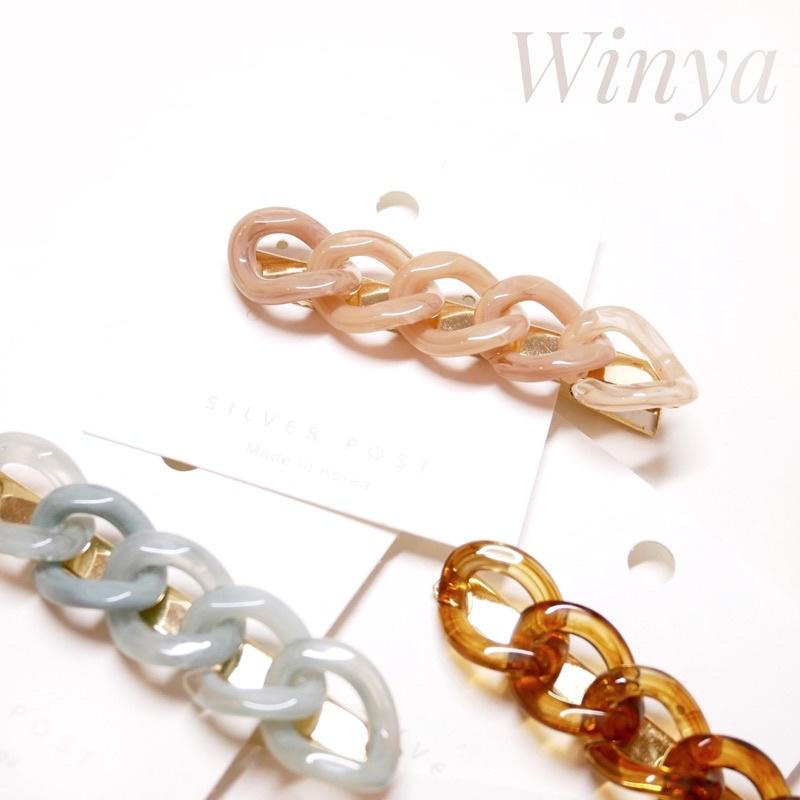 【winya 韓國飾品 現貨 】正韓 個性 鏈條 髮夾 限量現貨-細節圖2