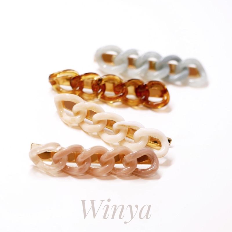 【winya 韓國飾品 現貨 】正韓 個性 鏈條 髮夾 限量現貨-細節圖3