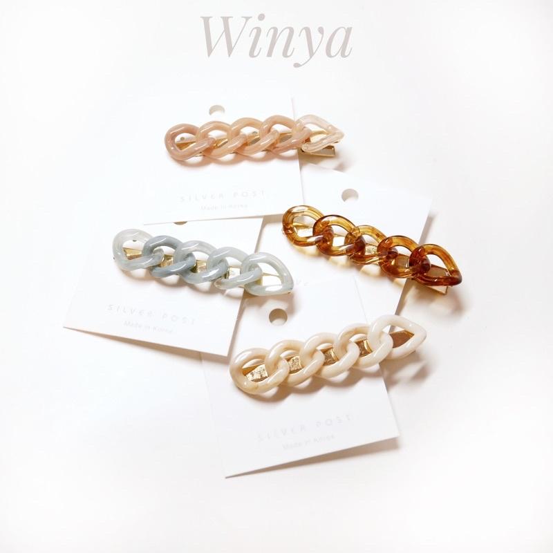 【winya 韓國飾品 現貨 】正韓 個性 鏈條 髮夾 限量現貨-細節圖5
