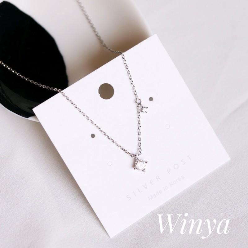 【winya 韓國飾品 現貨 】正韓 百搭 單鑽 項鍊 限量現貨-細節圖2