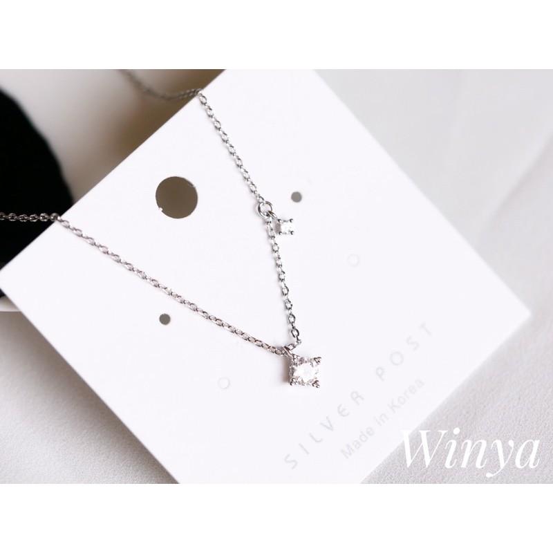 【winya 韓國飾品 現貨 】正韓 百搭 單鑽 項鍊 限量現貨-細節圖3