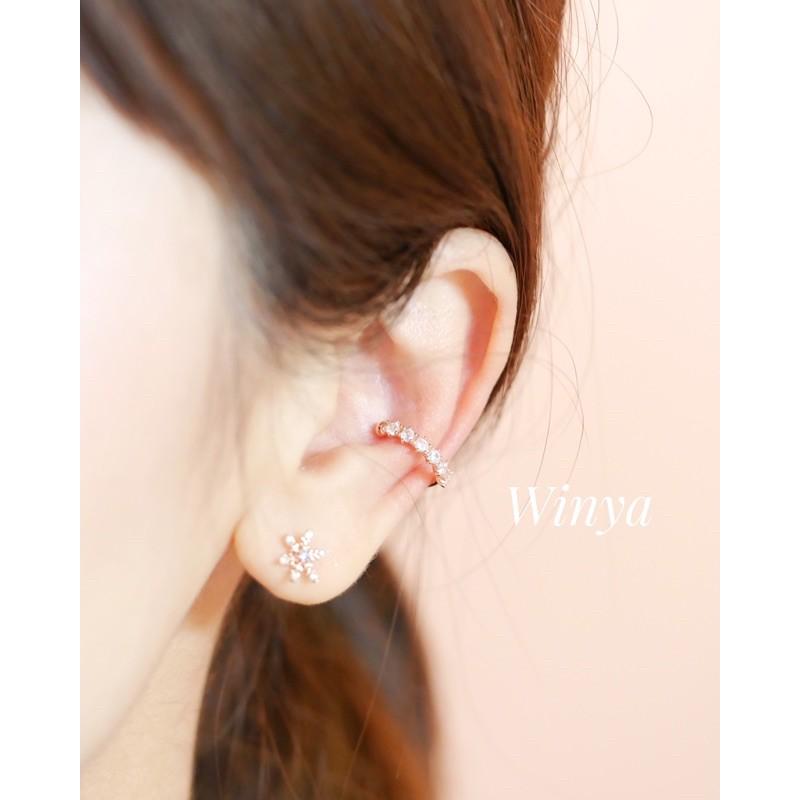 【winya 韓國飾品 現貨 】正韓 閃耀水鑽圈 耳骨夾 限量現貨-細節圖2