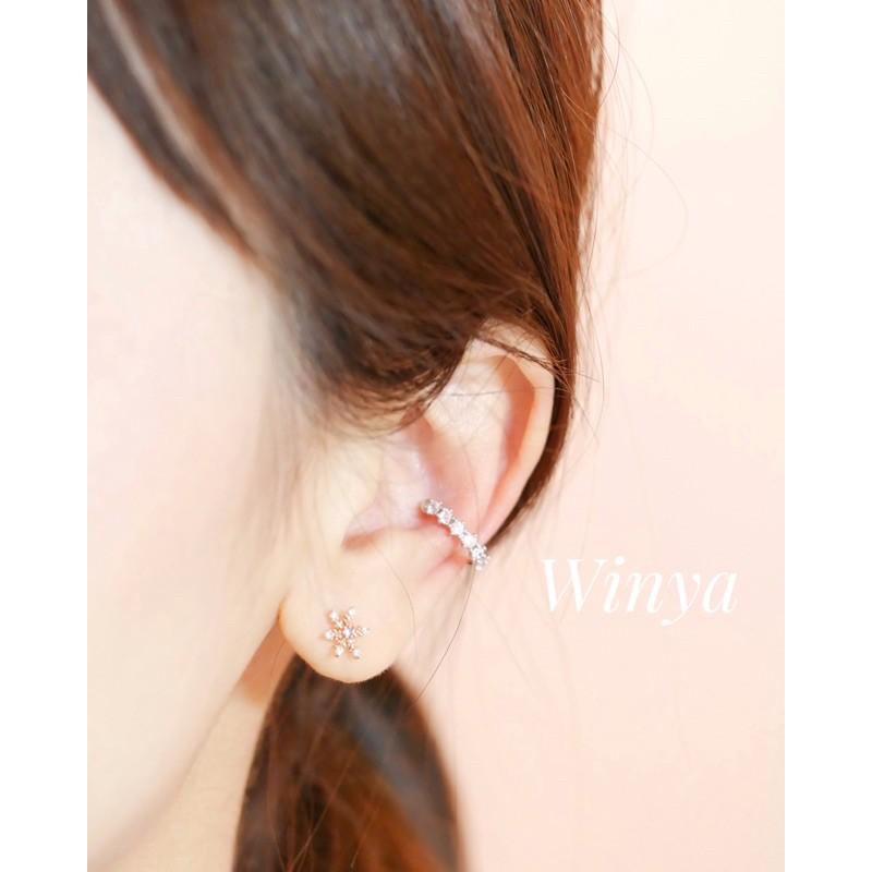 【winya 韓國飾品 現貨 】正韓 閃耀水鑽圈 耳骨夾 限量現貨-細節圖3