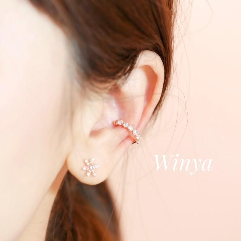 【winya 韓國飾品 現貨 】正韓 閃耀水鑽圈 耳骨夾 限量現貨-細節圖4