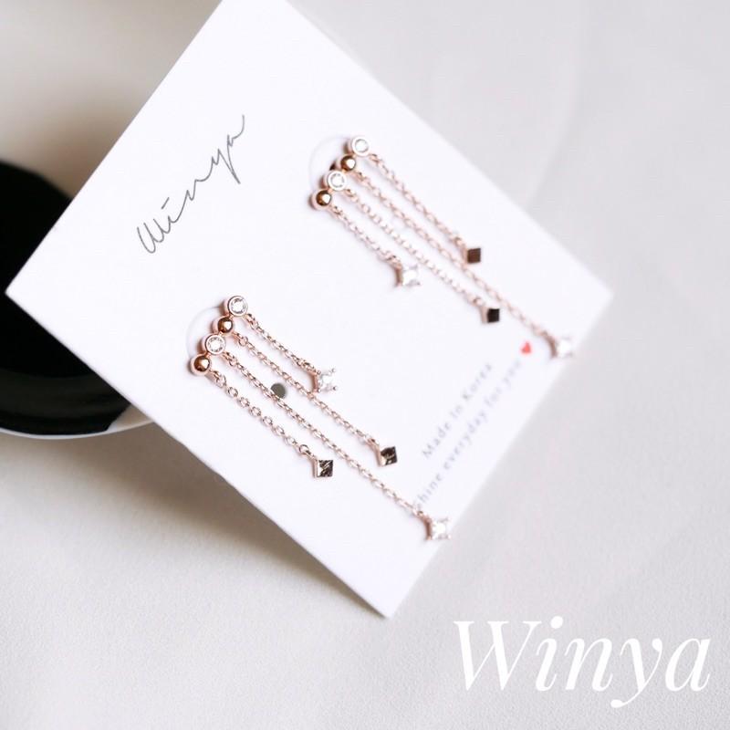 【winya 韓國飾品 現貨 】正韓 耳下星空垂墜式耳環 限量現貨-細節圖2