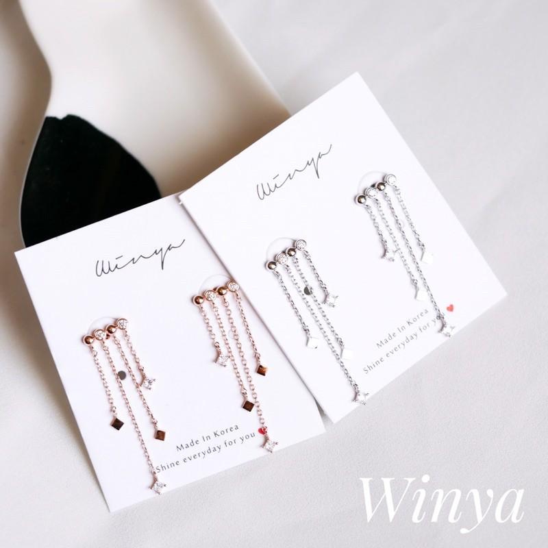 【winya 韓國飾品 現貨 】正韓 耳下星空垂墜式耳環 限量現貨-細節圖3