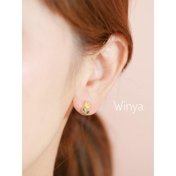 【winya 韓國飾品 現貨 】正韓 可愛 花園 花朵 四件 組 耳環 限量現貨-細節圖5