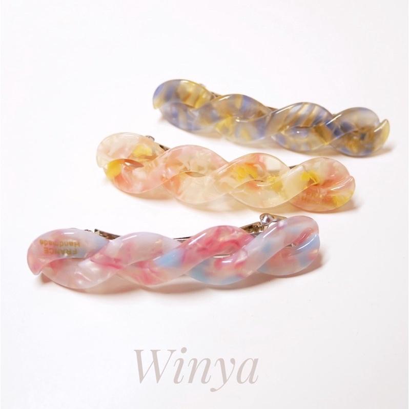 【winya 韓國飾品 現貨 】正韓 幻彩 法國製🇫🇷 手工髮夾 限量現貨-細節圖2