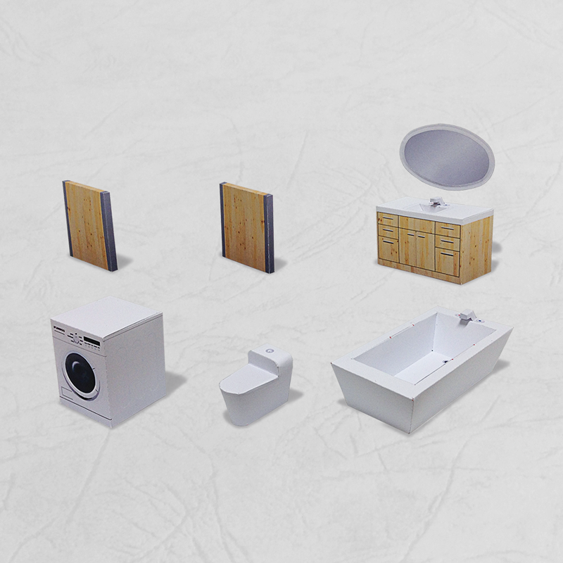 場景袖珍屋 - Bathroom #002 - DIY 紙模型-細節圖2