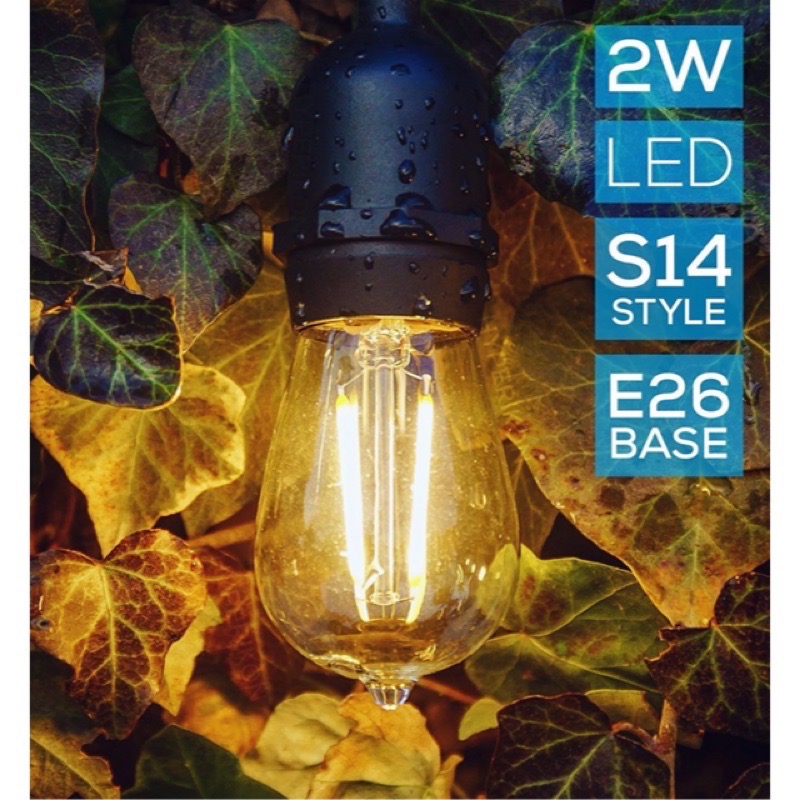 TS S14 Led IP65 E26/E27 高防水戶外燈串 15米15燈 烤肉 露營 庭院燈-細節圖2