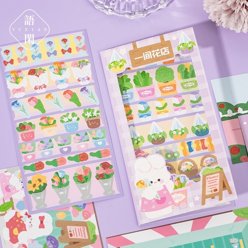 🐻小熊棉花糖🐻『台灣現貨』語閒造景機關貼紙包6張入 貼紙包 造景貼紙-細節圖2