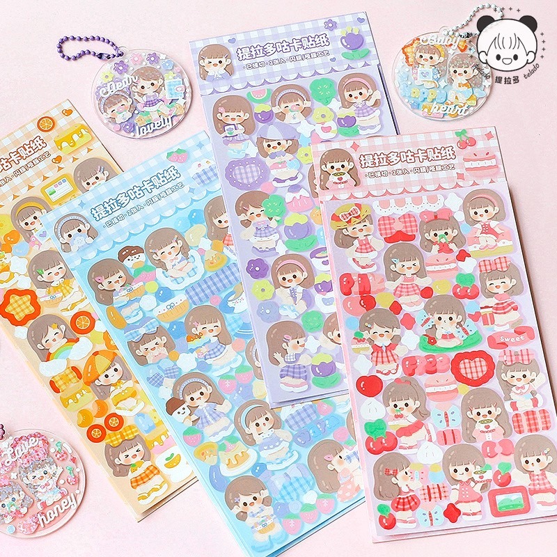 🐻小熊棉花糖🐻『台灣現貨』提拉多咕卡貼紙 閃膜+啞膜 2張入 貼紙 咕卡貼紙-細節圖6