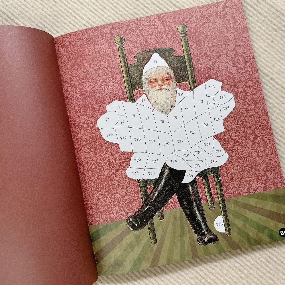 現貨📙英文原版 Brain games圖案拼貼藝術貼紙 Vintage christmas 復古聖誕圖案拼貼 舒壓-細節圖2
