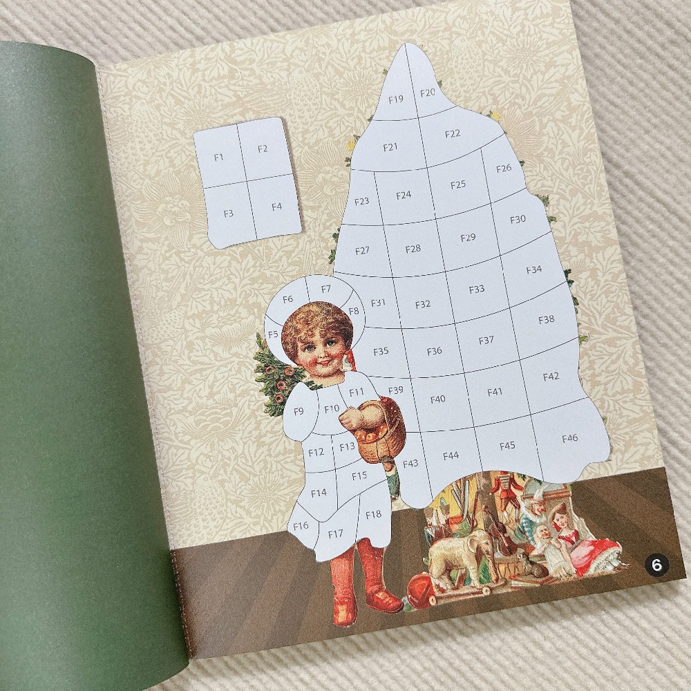 現貨📙英文原版 Brain games圖案拼貼藝術貼紙 Vintage christmas 復古聖誕圖案拼貼 舒壓-細節圖3