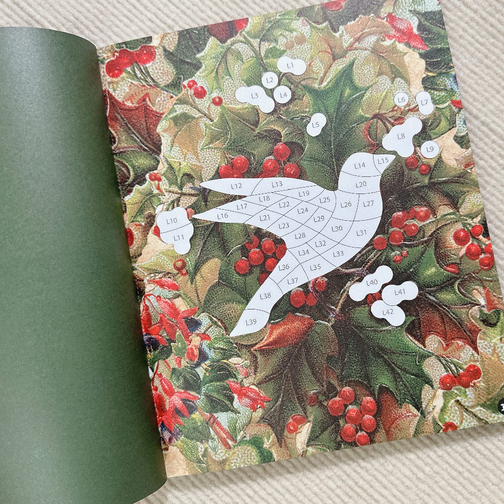 現貨📙英文原版 Brain games圖案拼貼藝術貼紙 Vintage christmas 復古聖誕圖案拼貼 舒壓-細節圖5