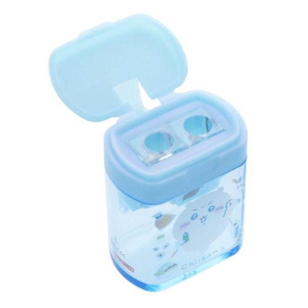 熱銷[現貸3個]日本 sun-star 吉伊卡哇Chikawa 削鉛筆器-藍色 軟硬筆芯兩用削筆器 日本製-細節圖3