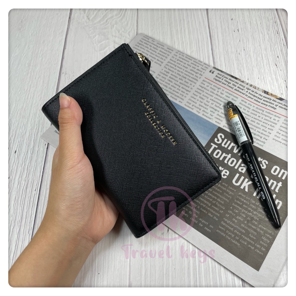 ￼熱銷款 韓版防刮中皮夾 金色壓印logo 大容量卡位 中夾 錢包 雙層 韓版  女生皮夾中夾 《Travel keys-細節圖5