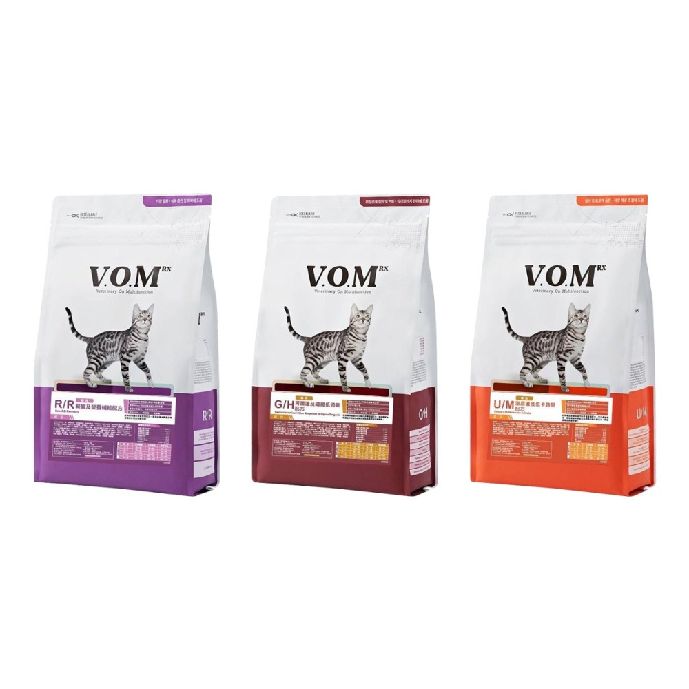 V.O.M RX 貓用 複合處方產品系列 1.4kg 泌尿道 腸胃 腎臟 韓國製造 處方 貓飼料 VOM-細節圖2