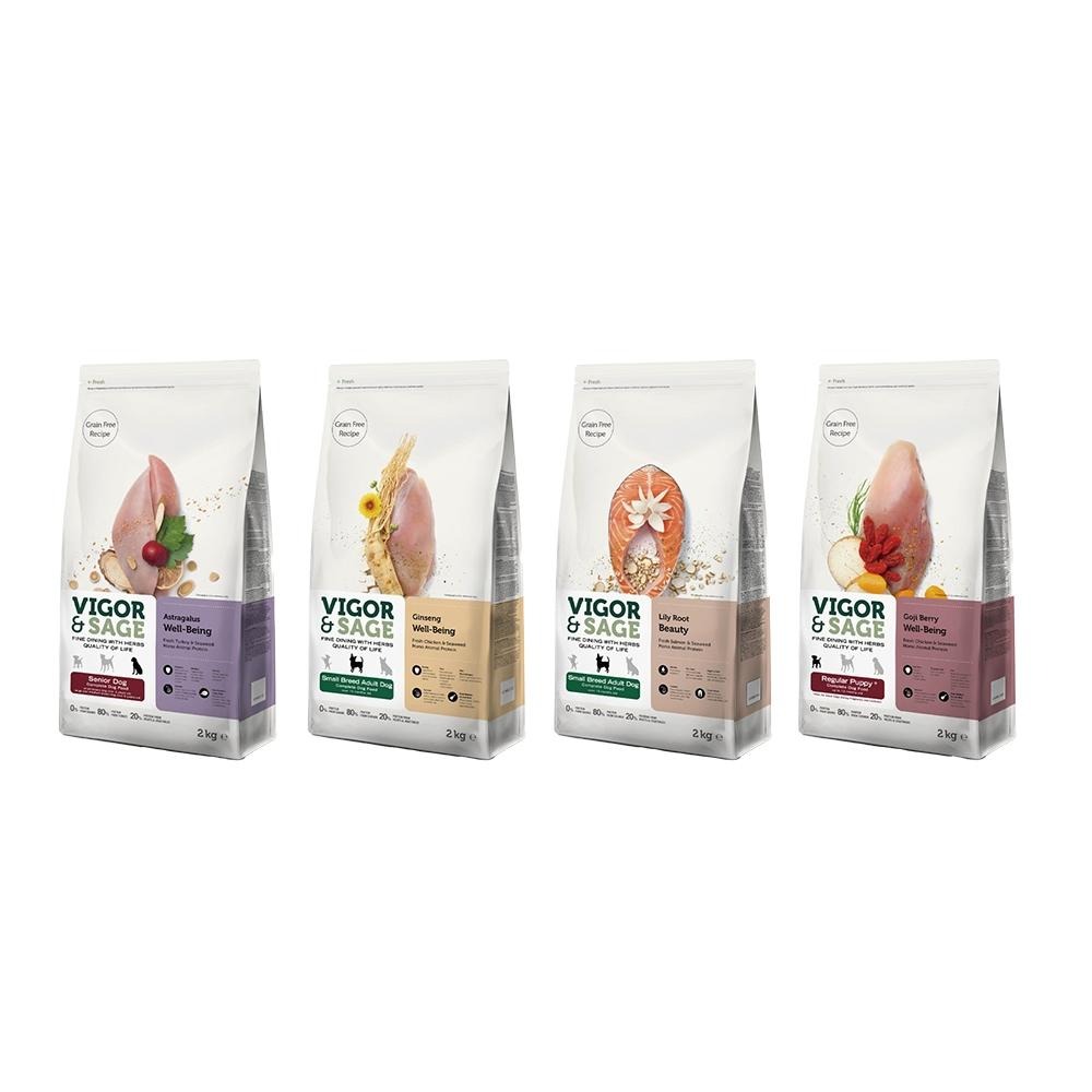 荷蘭 Vigor & Sage 靈萃 無穀犬糧系列 2kg 6kg 狗飼料 (草本無穀 低敏 幼犬 熟齡犬 小型犬)-細節圖4