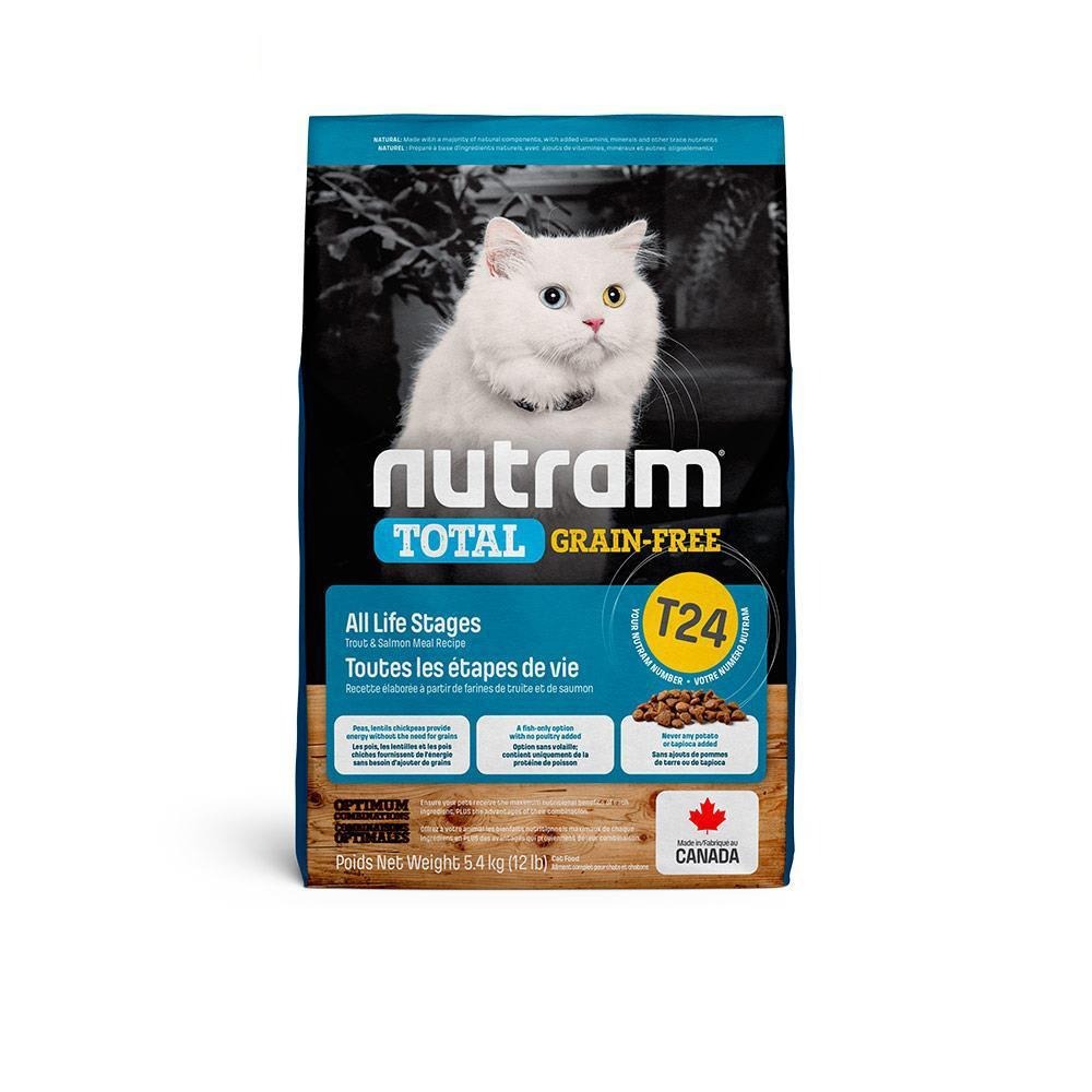 Nutram 紐頓 無穀全能貓飼料 T24 鮭魚+鱒魚挑嘴全齡貓 5.4kg 挑嘴 WDJ推薦 全齡 無穀全能 貓糧-細節圖2