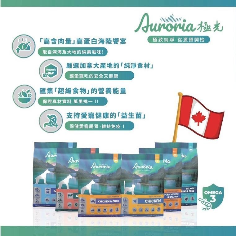 加拿大 Auroria 貓用 極光無穀天然貓糧系列 4磅 12磅 貓飼料 (全齡貓 低穀 高含肉量)-細節圖2