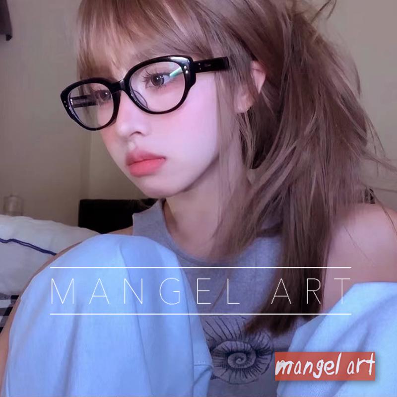 [mangel art] 💯Y2K💯現貨新款貓眼膠框平光眼鏡近視眼鏡大框造型眼鏡框贈送眼鏡框網紅網美ig拍照必備-細節圖4