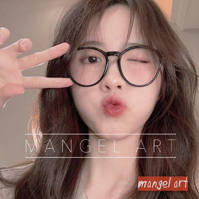 [mangel art] 贈送眼鏡盒 無罪之最新款韓版素顏眼鏡框粗框日系穿搭修飾百搭時尚潮流行平光無度數膠框圓框-細節圖5